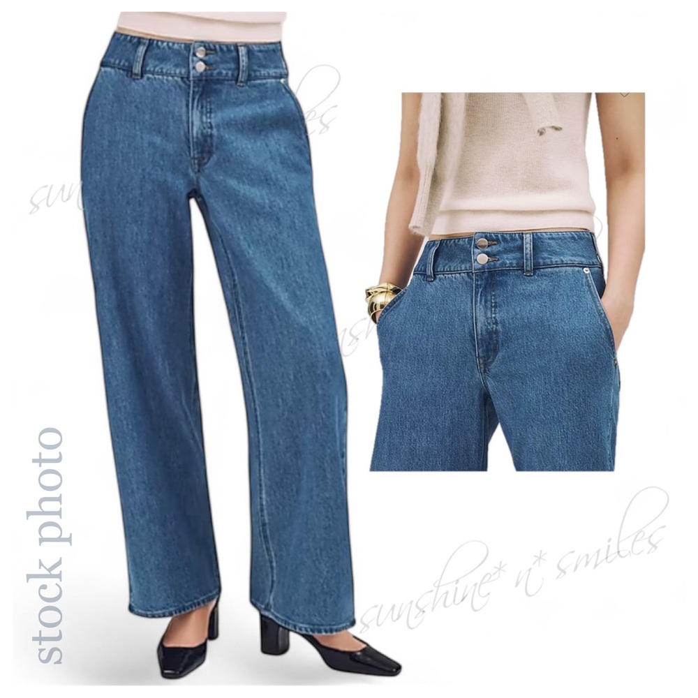 J.Crew JCREW Elaine Wash High-Rise Slim-Wide Jeans w Stacked Buttons CH884 sz 27